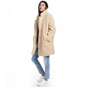 H&M teddy Sherpa pea coat